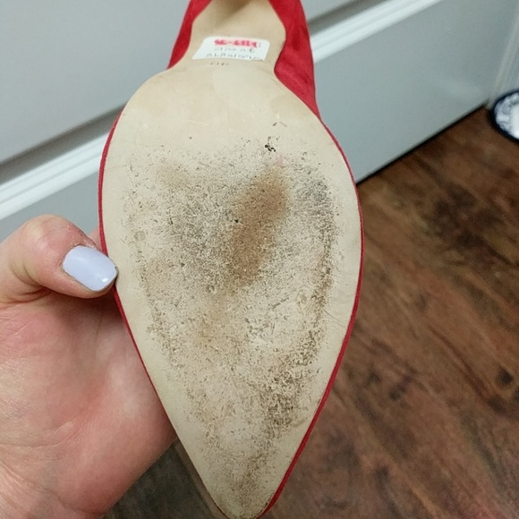 New Anthropologie red suede heels - Picture 5 of 5